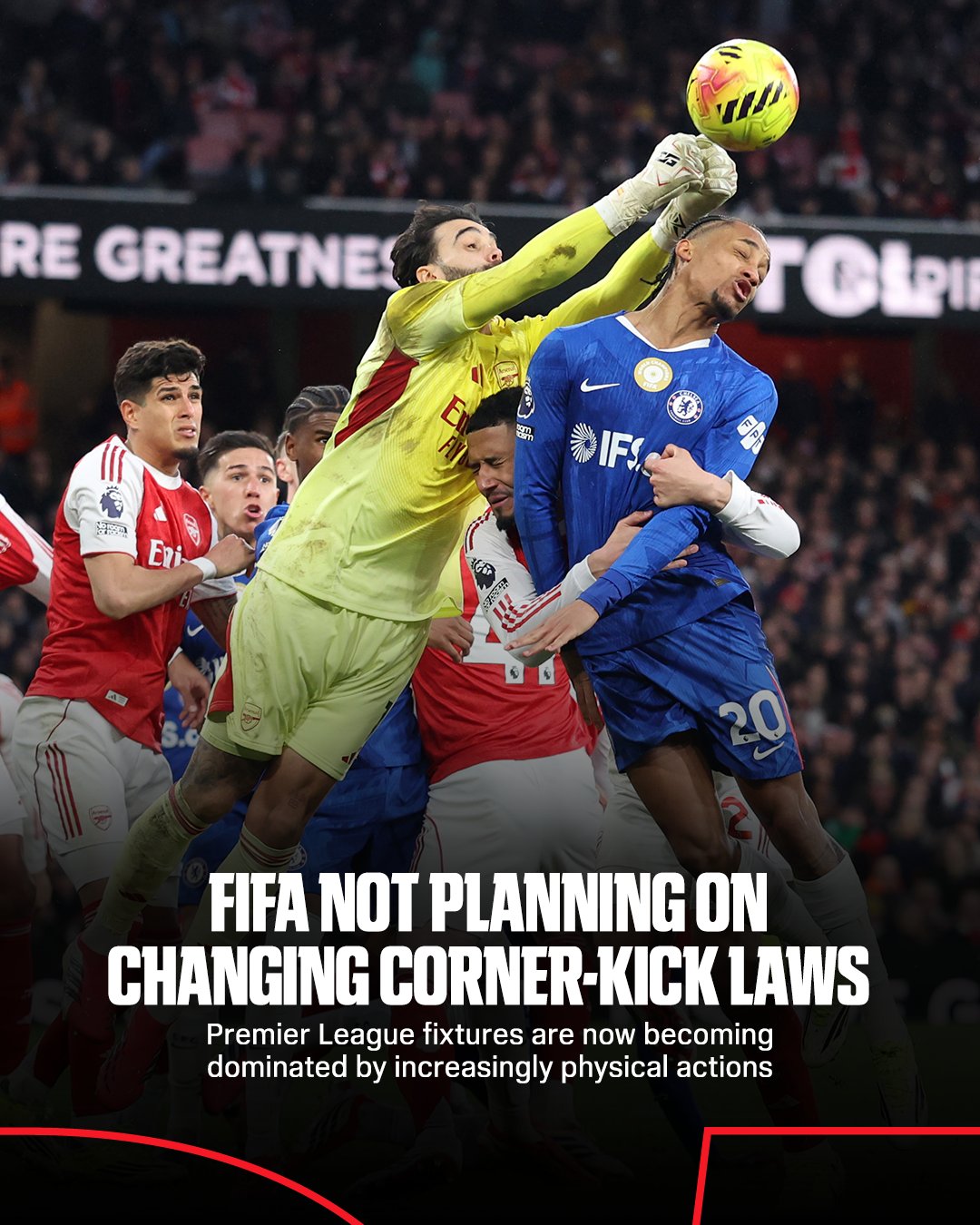 乐鱼app-ESPN：FIFA没有出台新规限制角球推搡，认为目前情况并不严重